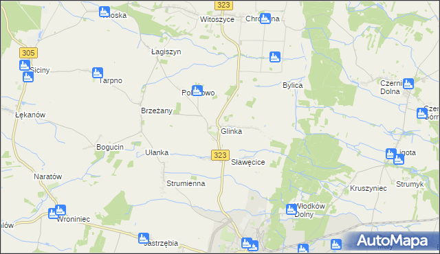 mapa Glinka gmina Góra, Glinka gmina Góra na mapie Targeo