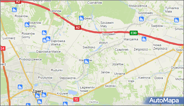 mapa Glinnik gmina Zgierz, Glinnik gmina Zgierz na mapie Targeo