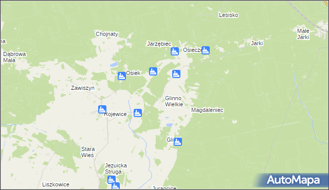 mapa Glinno Wielkie, Glinno Wielkie na mapie Targeo