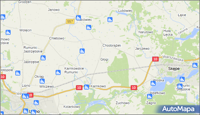 mapa Głogi, Głogi na mapie Targeo