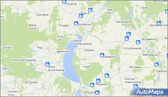 mapa Głogów gmina Wieniawa, Głogów gmina Wieniawa na mapie Targeo