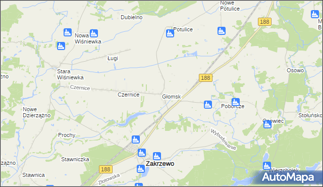 mapa Głomsk, Głomsk na mapie Targeo