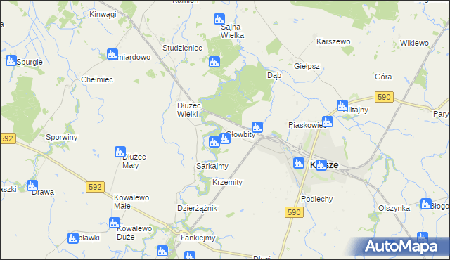 mapa Głowbity, Głowbity na mapie Targeo