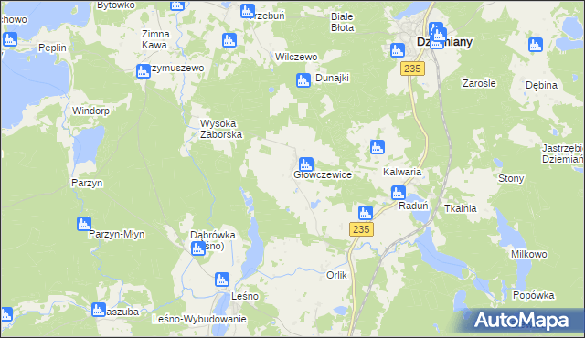 mapa Główczewice, Główczewice na mapie Targeo