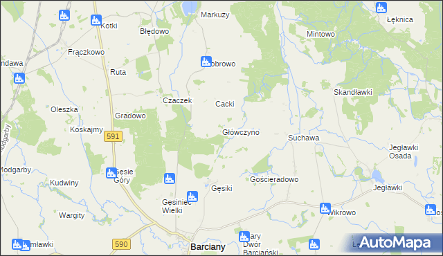 mapa Główczyno, Główczyno na mapie Targeo