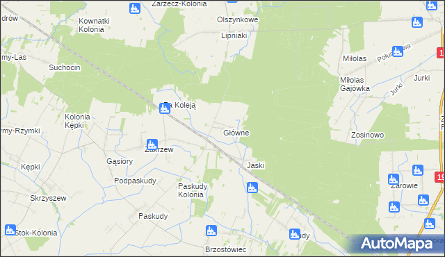 mapa Główne, Główne na mapie Targeo