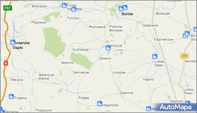 mapa Głownin, Głownin na mapie Targeo