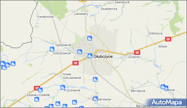 mapa Głubczyce, Głubczyce na mapie Targeo