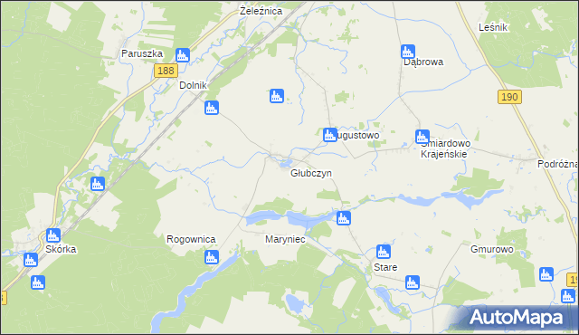 mapa Głubczyn, Głubczyn na mapie Targeo