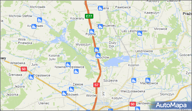mapa Głuchów gmina Grójec, Głuchów gmina Grójec na mapie Targeo