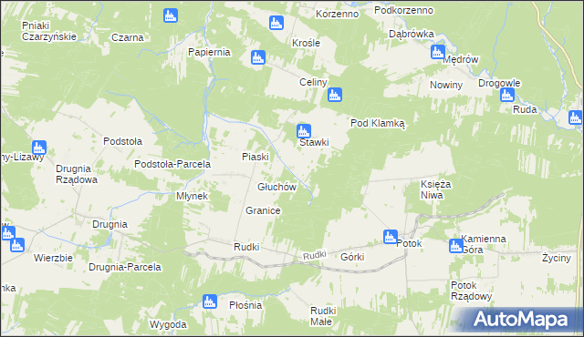 mapa Głuchów-Lasy, Głuchów-Lasy na mapie Targeo