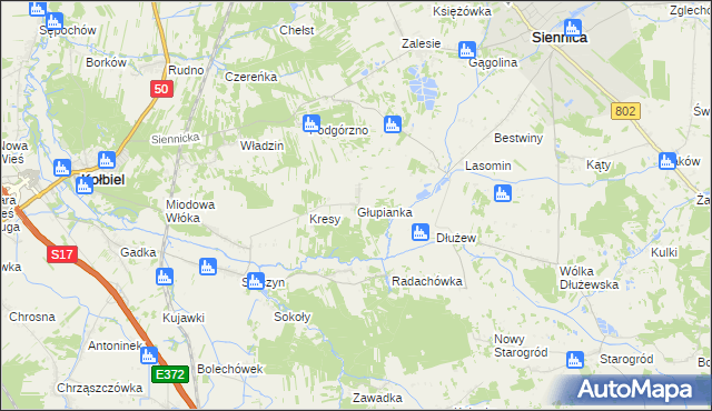 mapa Głupianka, Głupianka na mapie Targeo