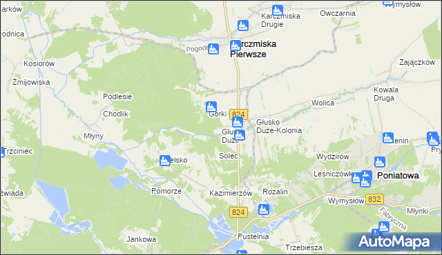 mapa Głusko Duże, Głusko Duże na mapie Targeo