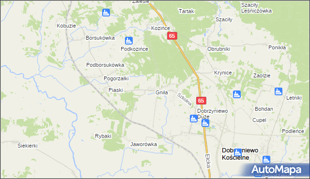 mapa Gniła, Gniła na mapie Targeo