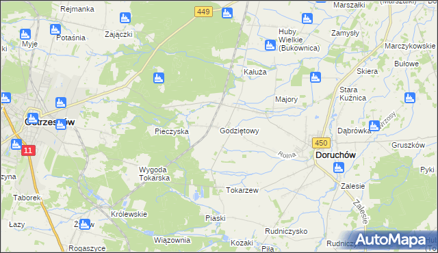 mapa Godziętowy, Godziętowy na mapie Targeo