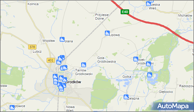 mapa Gola Grodkowska, Gola Grodkowska na mapie Targeo