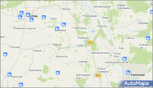 mapa Gołąb gmina Michów, Gołąb gmina Michów na mapie Targeo