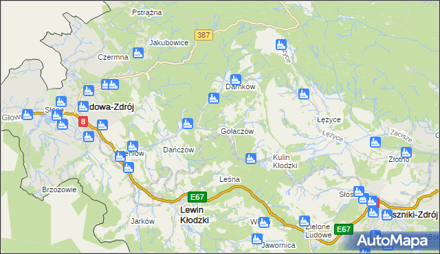 mapa Gołaczów, Gołaczów na mapie Targeo