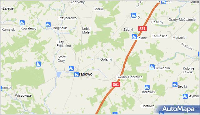 mapa Golanki, Golanki na mapie Targeo