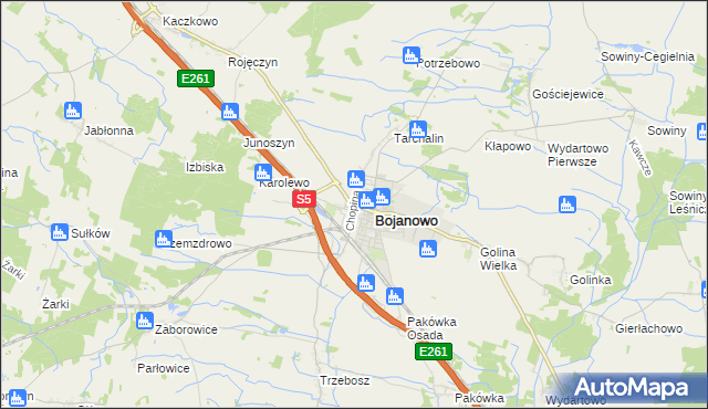 mapa Gołaszyn gmina Bojanowo, Gołaszyn gmina Bojanowo na mapie Targeo