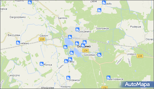 mapa Golczewo powiat kamieński, Golczewo powiat kamieński na mapie Targeo