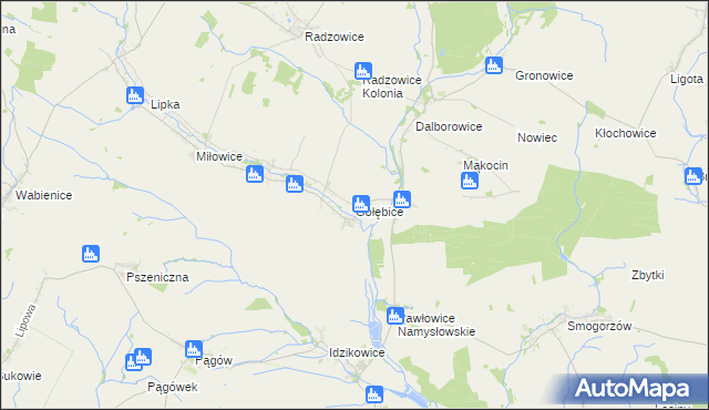 mapa Gołębice, Gołębice na mapie Targeo