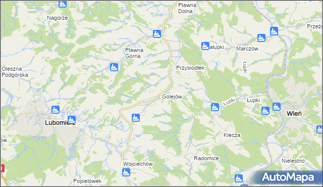 mapa Golejów, Golejów na mapie Targeo