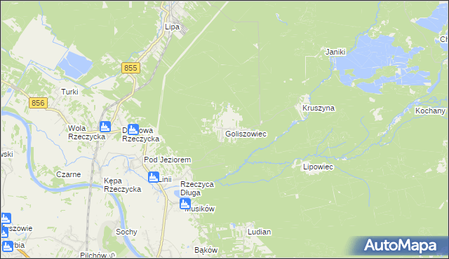 mapa Goliszowiec, Goliszowiec na mapie Targeo