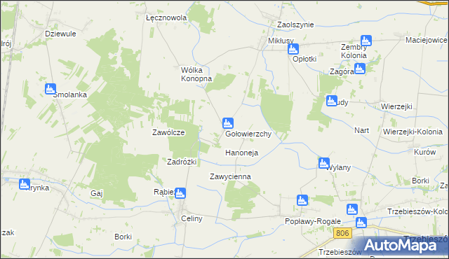 mapa Gołowierzchy, Gołowierzchy na mapie Targeo