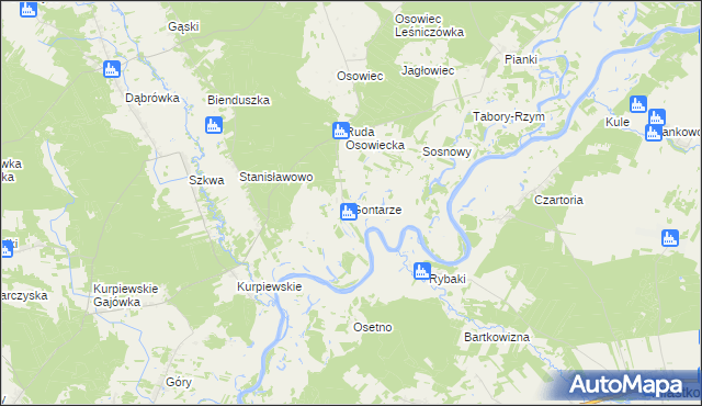 mapa Gontarze, Gontarze na mapie Targeo