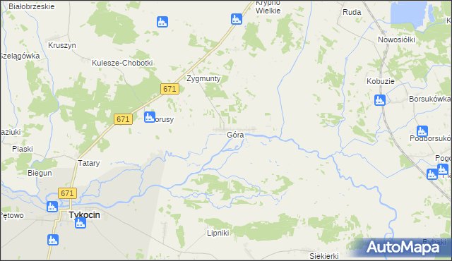 mapa Góra gmina Krypno, Góra gmina Krypno na mapie Targeo