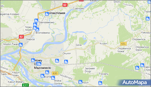 mapa Góra gmina Wieliszew, Góra gmina Wieliszew na mapie Targeo