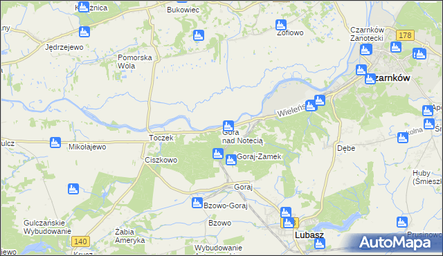 mapa Góra nad Notecią, Góra nad Notecią na mapie Targeo