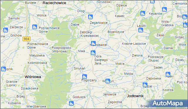 mapa Góra Świętego Jana, Góra Świętego Jana na mapie Targeo