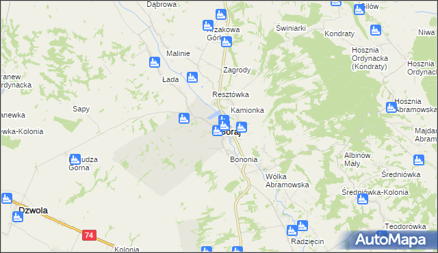 mapa Goraj powiat biłgorajski, Goraj powiat biłgorajski na mapie Targeo