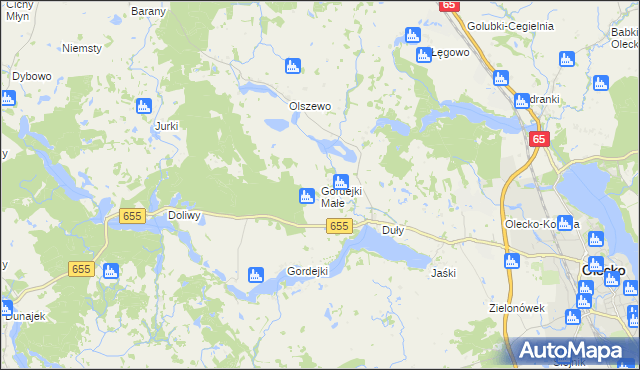 mapa Gordejki Małe, Gordejki Małe na mapie Targeo