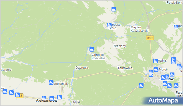 mapa Górecko Kościelne, Górecko Kościelne na mapie Targeo