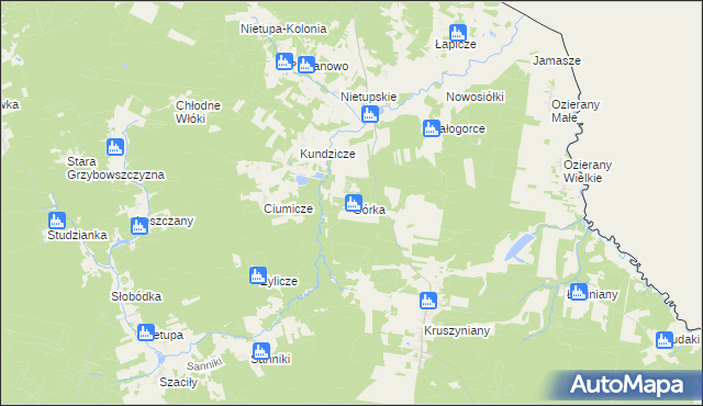 mapa Górka gmina Krynki, Górka gmina Krynki na mapie Targeo
