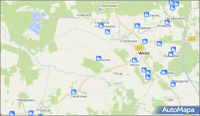 mapa Górka gmina Wicko, Górka gmina Wicko na mapie Targeo