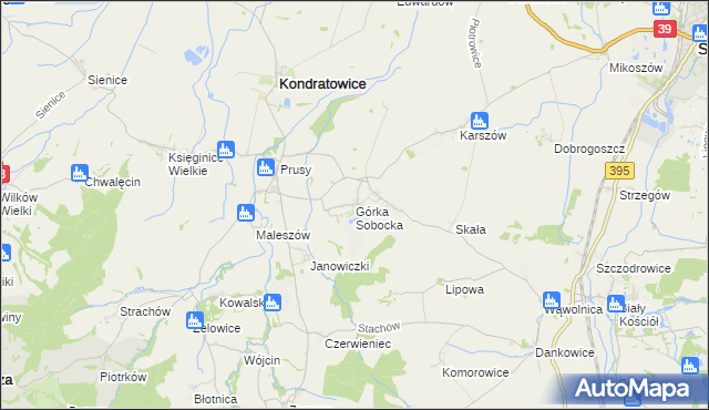 mapa Górka Sobocka, Górka Sobocka na mapie Targeo