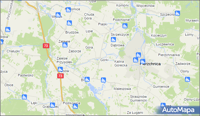 mapa Górki gmina Pierzchnica, Górki gmina Pierzchnica na mapie Targeo