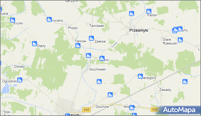 mapa Górki gmina Przesmyki, Górki gmina Przesmyki na mapie Targeo