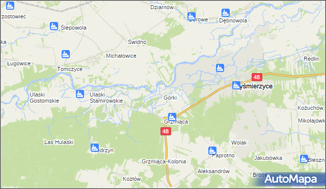 mapa Górki gmina Wyśmierzyce, Górki gmina Wyśmierzyce na mapie Targeo