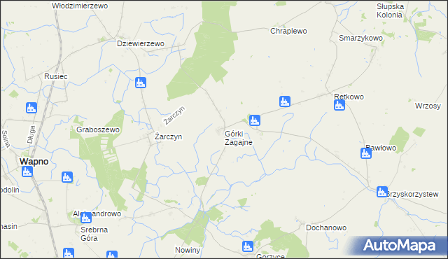 mapa Górki Zagajne, Górki Zagajne na mapie Targeo