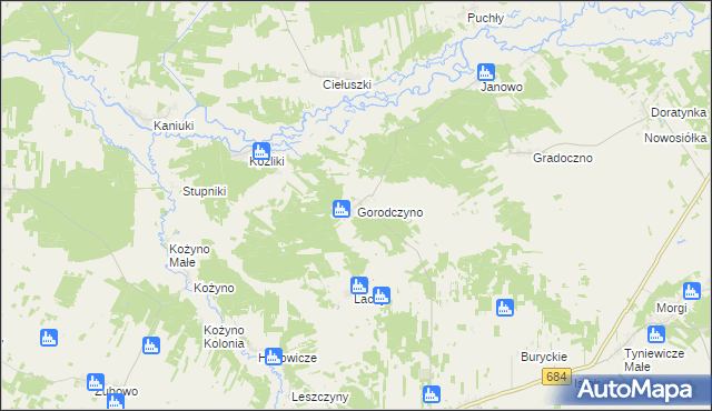 mapa Gorodczyno, Gorodczyno na mapie Targeo