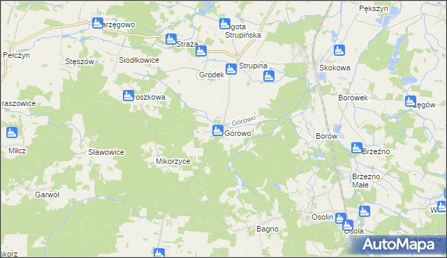 mapa Górowo gmina Prusice, Górowo gmina Prusice na mapie Targeo