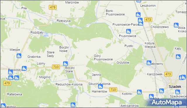 mapa Góry Prusinowskie, Góry Prusinowskie na mapie Targeo