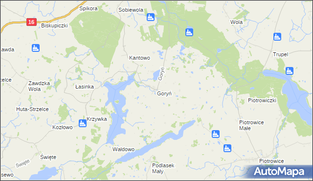 mapa Goryń gmina Kisielice, Goryń gmina Kisielice na mapie Targeo