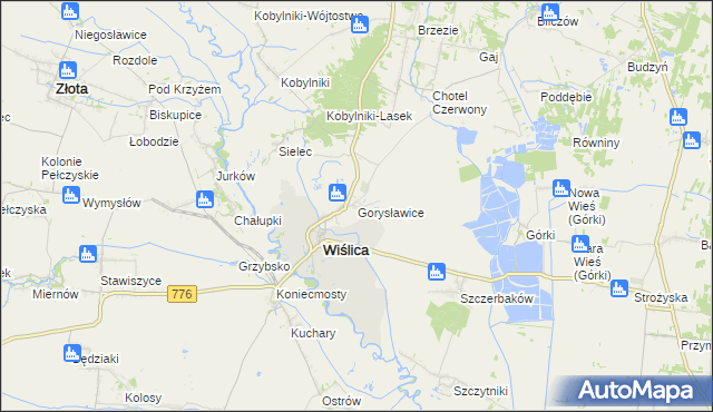 mapa Gorysławice, Gorysławice na mapie Targeo