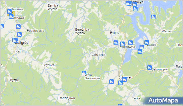 mapa Górzanka, Górzanka na mapie Targeo